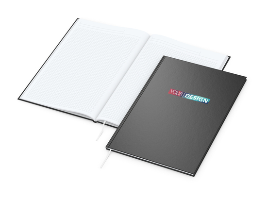 Notizbuch Memo-Book Umfang klein Hardcover matt-farbig, DIN A4, Lineatur Winkelkaro