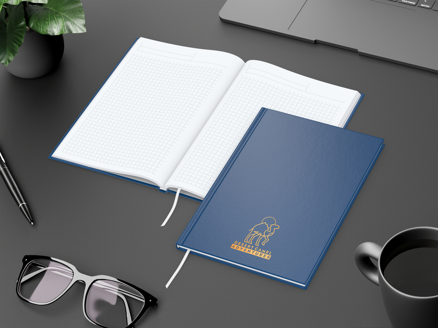 Notizbuch Memo-Book Umfang klein Hardcover matt-farbig, DIN A5, Lineatur Winkelkaro