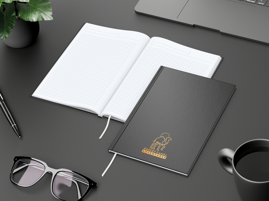 Notizbuch Memo-Book Umfang klein Hardcover matt-farbig, DIN A5, Lineatur Winkelkaro