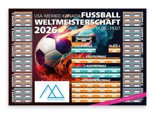 WM-Planer Spielplan-Wandplaner Fußball-WM 2026, Postoptimierung nein (plano), WM-Motiv Feuerball