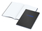 Notizbuch Tablet-Book Farbschnitt Naturkarton-Softcover schwarz, Papierformat/Lineatur DIN A4 / Punktraster, Farbschnitt/Logodruck mittelblau/mittelblau