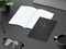 Notizbuch Tablet-Book Farbschnitt Naturkarton-Softcover schwarz, Papierformat/Lineatur DIN A5 / Punktraster, Farbschnitt/Logodruck mittelblau/mittelblau