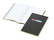 Notizbuch Tablet-Book Farbschnitt Naturkarton-Softcover schwarz, Papierformat/Lineatur DIN A5 / Punktraster, Farbschnitt/Logodruck gelb/4farbig