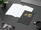 Notizbuch Tablet-Book Farbschnitt Naturkarton-Softcover schwarz, Papierformat/Lineatur DIN A5 / Punktraster, Farbschnitt/Logodruck grün/4farbig