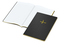 Notizbuch Tablet-Book Farbschnitt Naturkarton-Softcover schwarz, Papierformat/Lineatur DIN A4 / Winkelkaro, Farbschnitt/Logodruck gelb/gelb