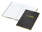 Notizbuch Tablet-Book Farbschnitt Naturkarton-Softcover schwarz, Papierformat/Lineatur DIN A4 / Winkelkaro, Farbschnitt/Logodruck gelb/gelb
