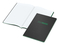 Notizbuch Tablet-Book Farbschnitt Naturkarton-Softcover schwarz, Papierformat/Lineatur DIN A4 / Winkelkaro, Farbschnitt/Logodruck grün/grün