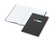 Notizbuch Tablet-Book Farbschnitt Naturkarton-Softcover schwarz, Papierformat/Lineatur DIN A4 / Winkelkaro, Farbschnitt/Logodruck mittelblau/4farbig