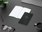 Notizbuch Tablet-Book Farbschnitt Naturkarton-Softcover schwarz, Papierformat/Lineatur 94 × 152 mm / Winkelkaro, Farbschnitt/Logodruck grün/grün