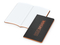 Notizbuch Tablet-Book Farbschnitt Naturkarton-Softcover schwarz, Papierformat/Lineatur 94 × 152 mm / Winkelkaro, Farbschnitt/Logodruck orange/orange
