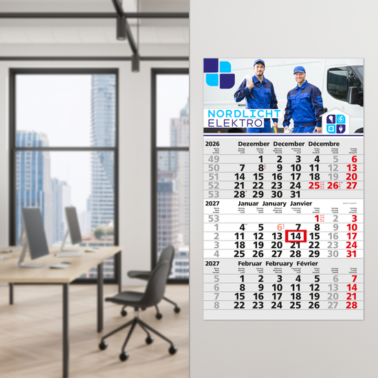 3-Monatskalender Einblatt Solid 3 EXPRESS Schrift klassisch