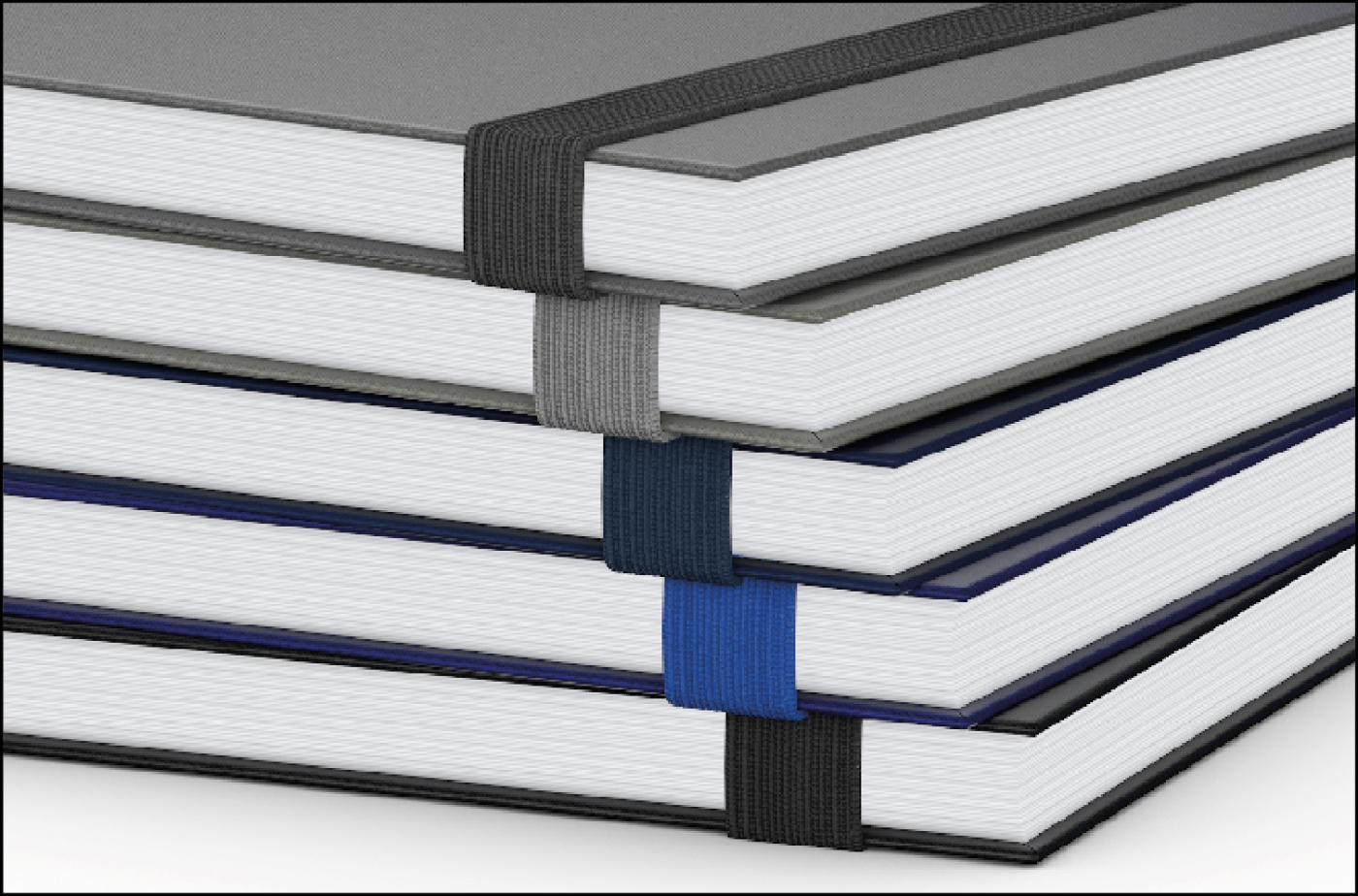 Notizbuch Visco-Book Buchleinen-Hardcover farbig A5, Papierfarbe/Lineatur Cremefarben/Punktraster, Prägung schwarz-glänzend inkl.