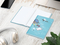 Notizbuch Note-Book Ecken spitz Hardcover individuell bedruckt, DIN A5, Lineatur Punktraster, Einband-Oberfläche matt
