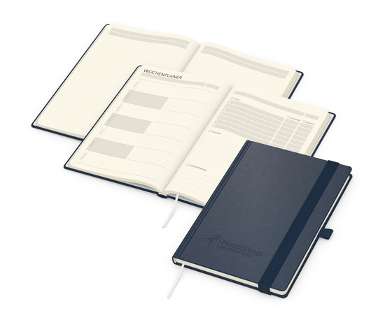 Notizbuch Hardcover orgaLine Mainbook Wochenplaner To-dos Prioritäten Ideen, Papierfarbe Cremefarben
