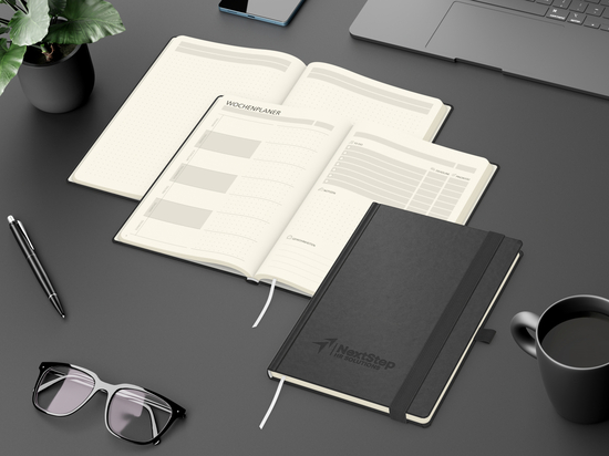 Notizbuch Hardcover orgaLine Mainbook Wochenplaner To-dos Prioritäten Ideen, Papierfarbe Cremefarben