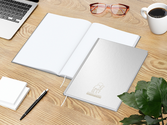 Notizbuch Note-Book Ecken spitz Hardcover matt-farbig, DIN A4, Lineatur Punktraster