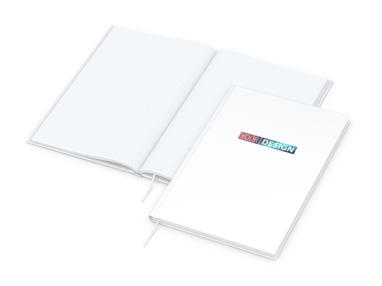 Notizbuch Note-Book Ecken spitz Hardcover matt-farbig, DIN A4, Lineatur Punktraster