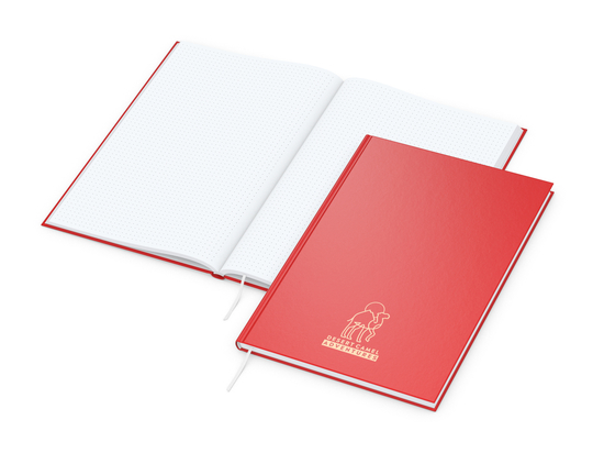 Notizbuch Note-Book Ecken spitz Hardcover matt-farbig, DIN A4, Lineatur Punktraster