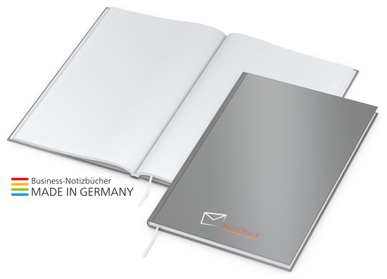 Notizbuch Note-Book Ecken spitz Hardcover matt-farbig, DIN A4, Lineatur Winkelkaro