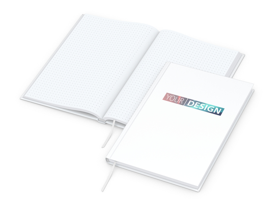 Notizbuch Note-Book Ecken spitz Hardcover matt-farbig, DIN A5, Lineatur Punktraster