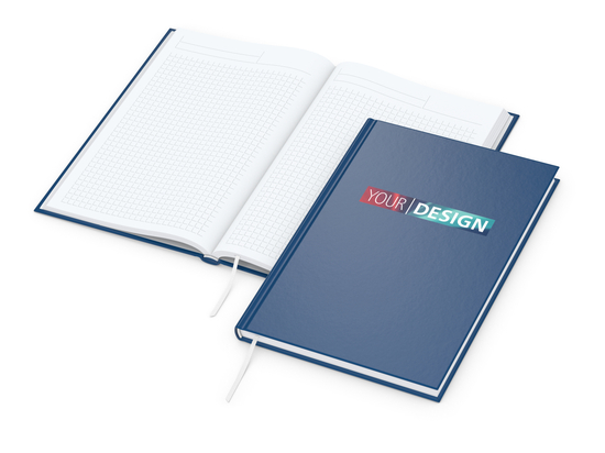Notizbuch Note-Book Ecken spitz Hardcover matt-farbig, DIN A5, Lineatur Winkelkaro