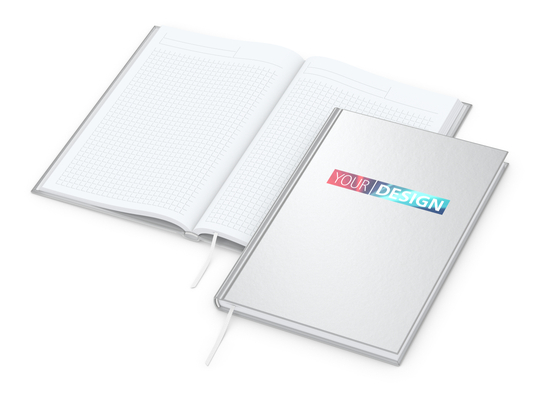 Notizbuch Note-Book Ecken spitz Hardcover matt-farbig, DIN A5, Lineatur Winkelkaro