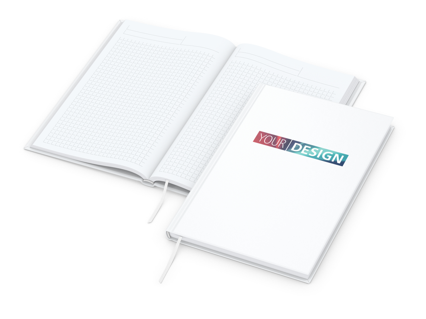 Notizbuch Note-Book Ecken spitz Hardcover matt-farbig, DIN A5, Lineatur Winkelkaro