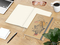 Notizbuch Match-Book Naturpapier-Hardcover individuell bedruckt, DIN A4, Papierfarbe/Lineatur Cremefarben/Punktraster, Einband-Papierfarbe Braun