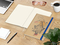 Notizbuch Match-Book Naturpapier-Hardcover individuell bedruckt, DIN A4, Papierfarbe/Lineatur Cremefarben/Winkelkaro, Einband-Papierfarbe Braun