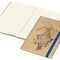 Notizbuch Match-Book Naturpapier-Hardcover individuell bedruckt, DIN A4, Papierfarbe/Lineatur Cremefarben/Winkelkaro, Einband-Papierfarbe Braun