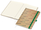 Notizbuch Match-Book Naturpapier-Hardcover individuell bedruckt, DIN A4, Papierfarbe/Lineatur Cremefarben/Winkelkaro, Einband-Papierfarbe Braun