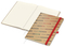 Notizbuch Match-Book Naturpapier-Hardcover individuell bedruckt, DIN A4, Papierfarbe/Lineatur Cremefarben/Winkelkaro, Einband-Papierfarbe Braun