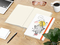 Notizbuch Match-Book Naturpapier-Hardcover individuell bedruckt, DIN A4, Papierfarbe/Lineatur Cremefarben/Winkelkaro, Einband-Papierfarbe Weiß
