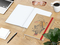 Notizbuch Match-Book Naturpapier-Hardcover individuell bedruckt, DIN A4, Papierfarbe/Lineatur Hochweiß/Punktraster, Einband-Papierfarbe Braun