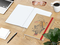 Notizbuch Match-Book Naturpapier-Hardcover individuell bedruckt, DIN A4, Papierfarbe/Lineatur Hochweiß/Winkelkaro, Einband-Papierfarbe Braun