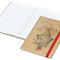 Notizbuch Match-Book Naturpapier-Hardcover individuell bedruckt, DIN A4, Papierfarbe/Lineatur Hochweiß/Winkelkaro, Einband-Papierfarbe Braun