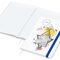 Notizbuch Match-Book Naturpapier-Hardcover individuell bedruckt, DIN A4, Papierfarbe/Lineatur Hochweiß/Winkelkaro, Einband-Papierfarbe Weiß