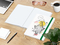 Notizbuch Match-Book Naturpapier-Hardcover individuell bedruckt, DIN A4, Papierfarbe/Lineatur Hochweiß/Winkelkaro, Einband-Papierfarbe Weiß