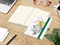 Notizbuch Match-Book Naturpapier-Hardcover individuell bedruckt, DIN A5, Papierfarbe/Lineatur Cremefarben/Punktraster, Einband-Papierfarbe Weiß