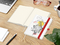 Notizbuch Match-Book Naturpapier-Hardcover individuell bedruckt, DIN A5, Papierfarbe/Lineatur Cremefarben/Punktraster, Einband-Papierfarbe Weiß