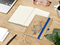 Notizbuch Match-Book Naturpapier-Hardcover individuell bedruckt, DIN A5, Papierfarbe/Lineatur Cremefarben/Winkelkaro, Einband-Papierfarbe Braun