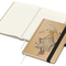 Notizbuch Match-Book Naturpapier-Hardcover individuell bedruckt, DIN A5, Papierfarbe/Lineatur Cremefarben/Winkelkaro, Einband-Papierfarbe Braun