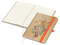 Notizbuch Match-Book Naturpapier-Hardcover individuell bedruckt, DIN A5, Papierfarbe/Lineatur Cremefarben/Winkelkaro, Einband-Papierfarbe Braun