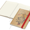 Notizbuch Match-Book Naturpapier-Hardcover individuell bedruckt, DIN A5, Papierfarbe/Lineatur Cremefarben/Winkelkaro, Einband-Papierfarbe Braun