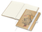 Notizbuch Match-Book Naturpapier-Hardcover individuell bedruckt, DIN A5, Papierfarbe/Lineatur Cremefarben/Winkelkaro, Einband-Papierfarbe Braun