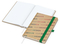 Notizbuch Match-Book Naturpapier-Hardcover individuell bedruckt, DIN A5, Papierfarbe/Lineatur Hochweiß/Punktraster, Einband-Papierfarbe Braun