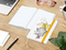 Notizbuch Match-Book Naturpapier-Hardcover individuell bedruckt, DIN A5, Papierfarbe/Lineatur Hochweiß/Punktraster, Einband-Papierfarbe Weiß