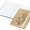 Notizbuch Match-Book Naturpapier-Hardcover individuell bedruckt, DIN A5, Papierfarbe/Lineatur Hochweiß/Winkelkaro, Einband-Papierfarbe Braun