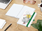 Notizbuch Match-Book Naturpapier-Hardcover individuell bedruckt, DIN A5, Papierfarbe/Lineatur Hochweiß/Winkelkaro, Einband-Papierfarbe Weiß