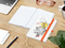 Notizbuch Match-Book Naturpapier-Hardcover individuell bedruckt, DIN A5, Papierfarbe/Lineatur Hochweiß/Winkelkaro, Einband-Papierfarbe Weiß